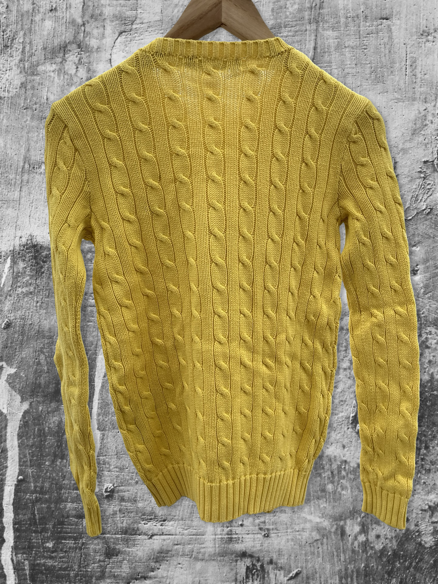 Ralph Lauren Cable Knit Sweater 2000s Yellow XS