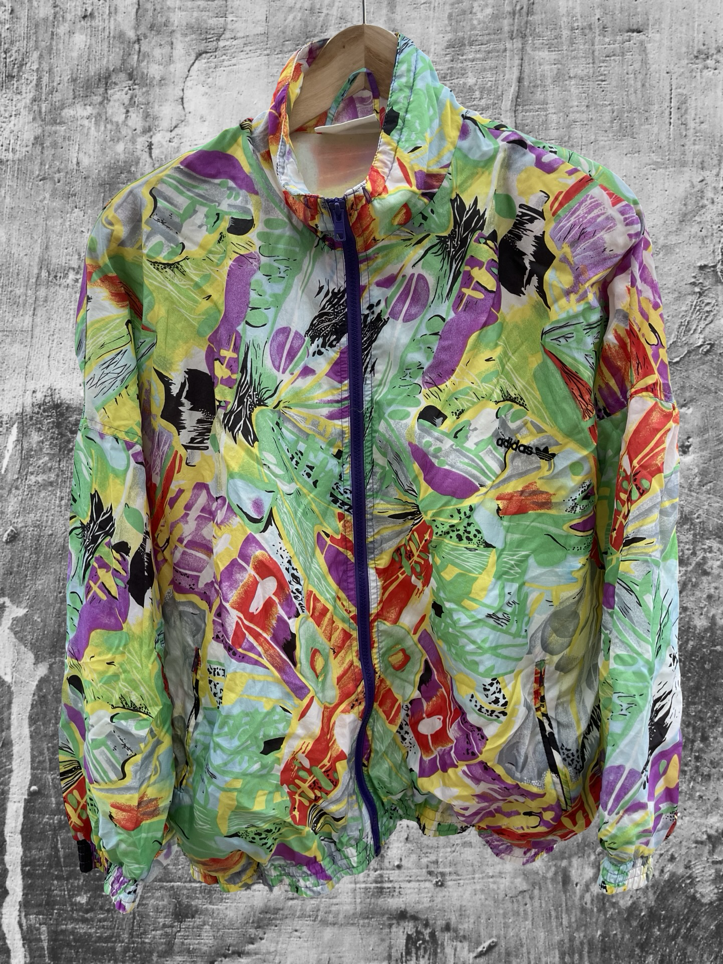 Adidas Ventex Vintage Crazy Pattern Track Jacket Large