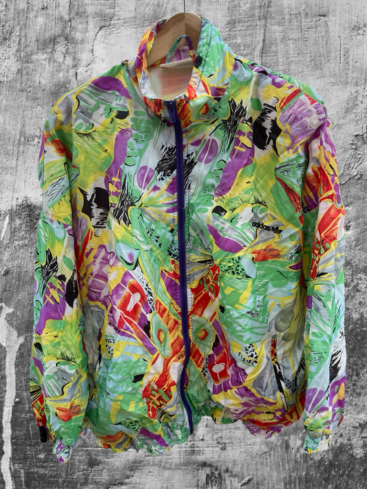 Adidas Ventex Vintage Crazy Pattern Track Jacket Large